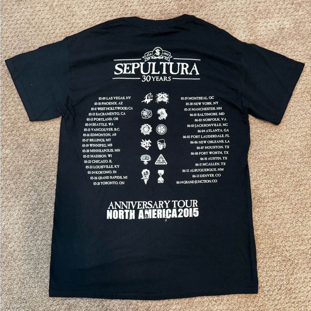 Sepultura 2015 tour shirt